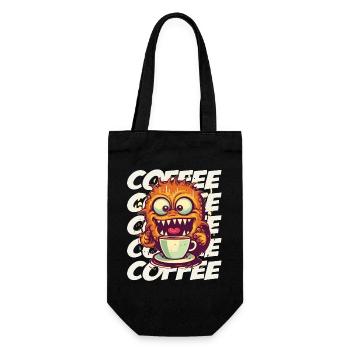 Monstre de café avec lettrage - Sac à bouteille - noir - Devant