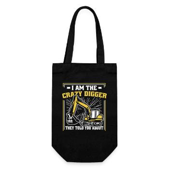 I'm The Crazy Digger Seilbagger Raupenbagger - Geschenkbeutel für Flaschen - Schwarz - Vorne