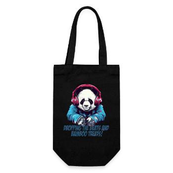 Panda DJ - Geschenkbeutel für Flaschen - Schwarz - Vorne