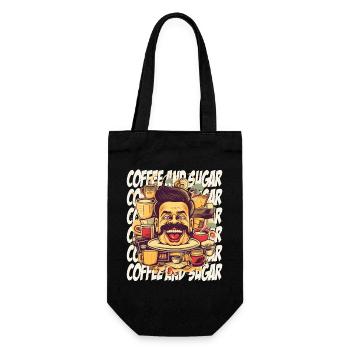 Crazy about coffee with lettering - Gift Bag for Bottles - black - Front