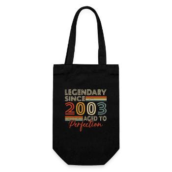 2003 Vintage Geburtstag Retro Geschenk - Geschenkbeutel für Flaschen - Schwarz - Vorne