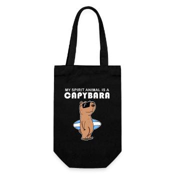 Capybara Wasserschwein Capybaras - Geschenkbeutel für Flaschen - Schwarz - Vorne