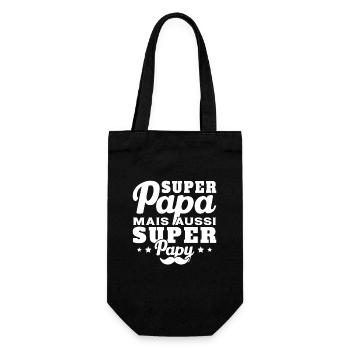 Super papa mais aussi super papy - Sac à bouteille - noir - Devant