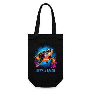 Life's a beach - Gift Bag for Bottles - black - Front