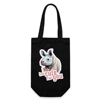 hippopotamus too cute for you baby hippopotamus cute - Gift Bag for Bottles - black - Front