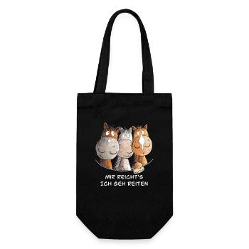Mir Reichts Ich Geh Reiten Pferde Spruch I Reiter - Geschenkbeutel für Flaschen - Schwarz - Vorne