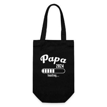 Papa 2024 Laden kündigt Schwangerschaft Future Dad - Geschenkbeutel für Flaschen - Schwarz - Vorne
