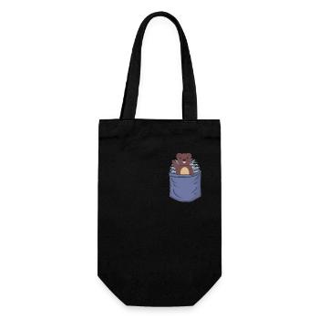 Porcupine Chest Pocket Hystricidae Spiked Animal - Gift Bag for Bottles - black - Front