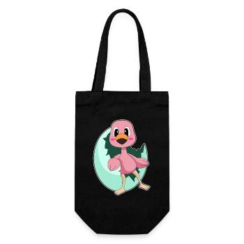 Flamingo Ei - Geschenkbeutel für Flaschen - Schwarz - Vorne