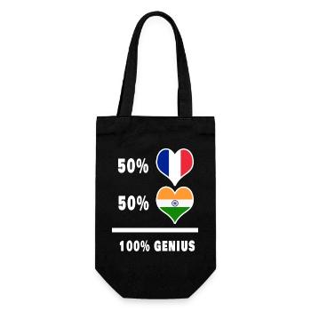 L'Inde et la France 100% génial Drapeaux Design - Sac à bouteille - noir - Devant