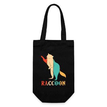 Retro Trash Panda Freund Königin Liebhaber Waschbär - Geschenkbeutel für Flaschen - Schwarz - Vorne