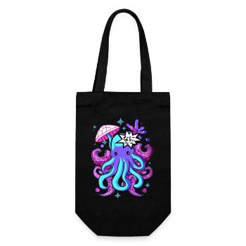 kawaii Oktopus Otaku Krake Tintenfisch - Geschenkbeutel für Flaschen - Schwarz - Vorne