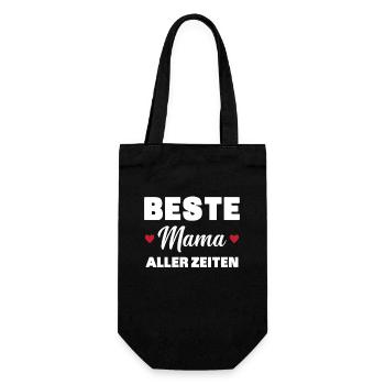 Beste Mutter aller Zeiten - Geschenkbeutel für Flaschen - Schwarz - Vorne