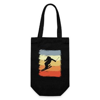 Vintage skiing - Gift Bag for Bottles - black - Front