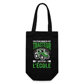 Idée Cadeau Tracteur Fermier Agriculteur Drôle - Sac à bouteille - noir - Devant
