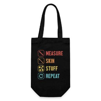 Measure Skin Stuff Repeat Taxidermist Tools Lover - Gift Bag for Bottles - black - Front