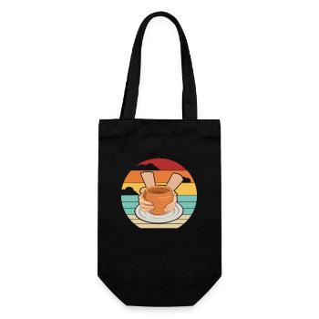 Retro Wheel Hobby Pottery Pro Lover Pottery - Gift Bag for Bottles - black - Front