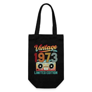 Vintage 70s Design with Retro Sound System - Gift Bag for Bottles - black - Front