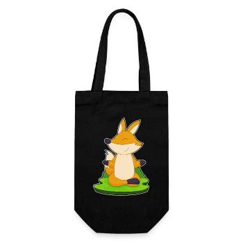 Fuchs Yoga Fitness Meditation - Geschenkbeutel für Flaschen - Schwarz - Vorne