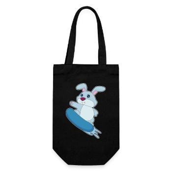 Rabbit Snowboarder Snowboard - Gift Bag for Bottles - black - Front