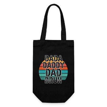 Retro 70s Design with Dada Dad Bruh Lettering - Gift Bag for Bottles - black - Front