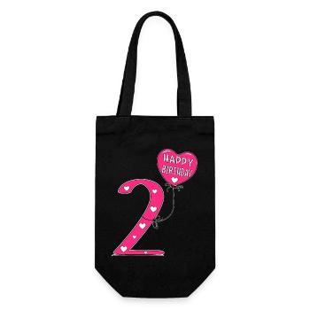 2 anniversaire Happy Birthady - Sac à bouteille - noir - Devant