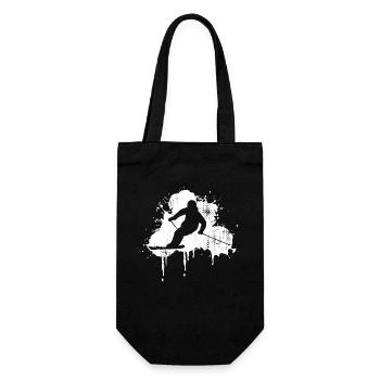 Funny skier - Gift Bag for Bottles - black - Front