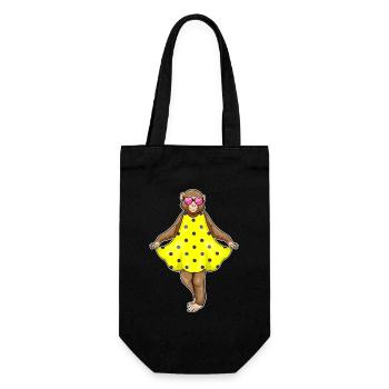 Affe Polka Dots Kleid - Geschenkbeutel für Flaschen - Schwarz - Vorne