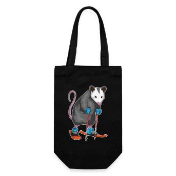 Beutelratte Skifahrer Ski Wintersport - Geschenkbeutel für Flaschen - Schwarz - Vorne