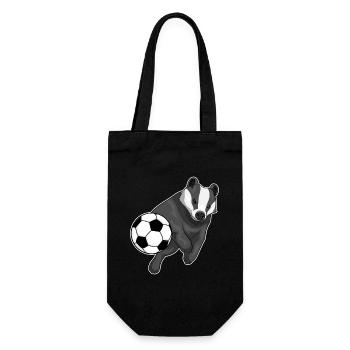 Dachs Fußballspieler Fußball - Geschenkbeutel für Flaschen - Schwarz - Vorne