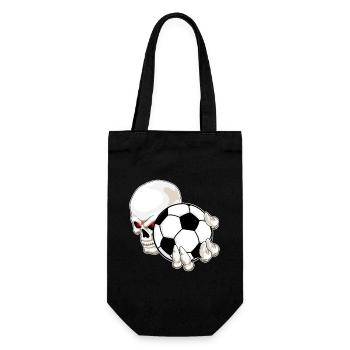 Skull Soccer Player Soccer - Gift Bag for Bottles - black - Front