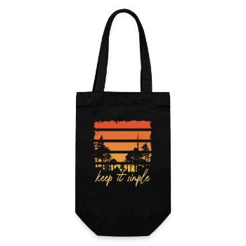 Keep It Simple Zelt Camping Natur Berge Minimalist - Geschenkbeutel für Flaschen - Schwarz - Vorne