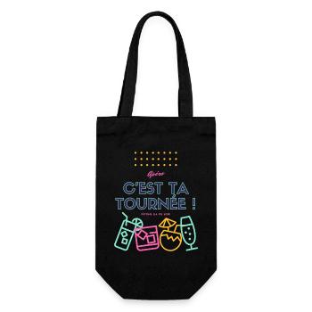 c est ta tournée ! Design humour apéro - Sac à bouteille - noir - Devant