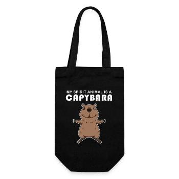 Capybara Wasserschwein Capybaras - Geschenkbeutel für Flaschen - Schwarz - Vorne