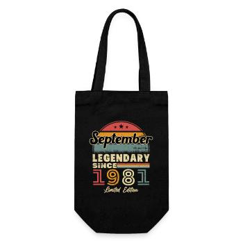 September 1981 Vintage Retro Geburtstagsgeschenk - Geschenkbeutel für Flaschen - Schwarz - Vorne