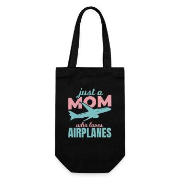 Airplane lover mom - Gift Bag for Bottles - black - Front