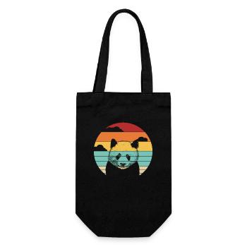 Retro Panda Bear Ailuropoda Melanoleuca Friend - Gift Bag for Bottles - black - Front