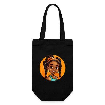 Elegant Afro-Heroine Illustration - Gift Bag for Bottles - black - Front