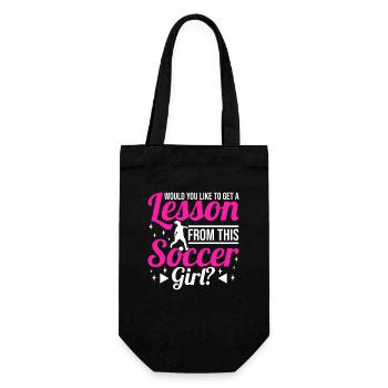 Fille de football - Sac à bouteille - noir - Devant