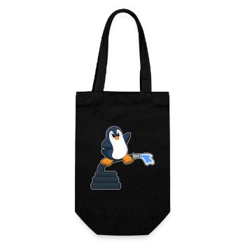 Penguin Firefighter Fire Hose Fire Brigade - Gift Bag for Bottles - black - Front