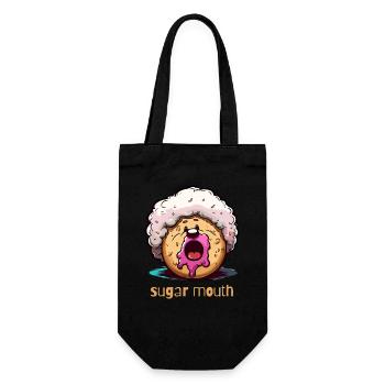 afro donut jam sugar mouth - Gift Bag for Bottles - black - Front