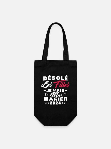 Désolé les filles je vais me marier 2024 - Sac à bouteille - noir