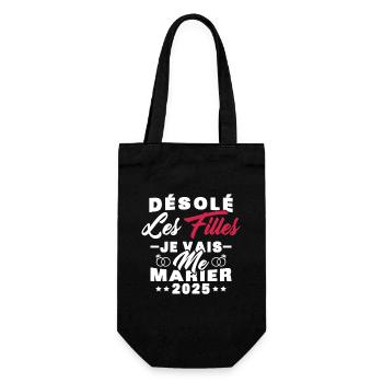 Désolé les filles je vais me marier 2025 - Sac à bouteille - noir - Devant