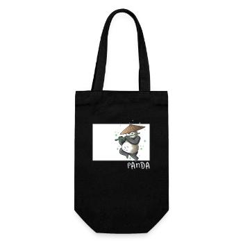 Panda Doodle Chinesischer Hanzi Pandabär Freund - Geschenkbeutel für Flaschen - Schwarz - Vorne