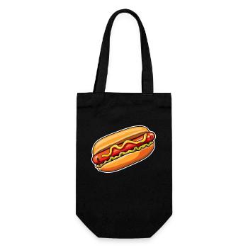 Hot dog: Delicious sausage in a bun - Gift Bag for Bottles - black - Front