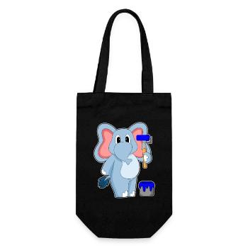 Peintre d’éléphants peinture à rouleaux - Sac à bouteille - noir - Devant