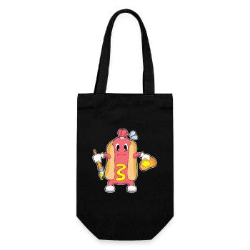 Hotdog Maler Pinsel Malen - Geschenkbeutel für Flaschen - Schwarz - Vorne