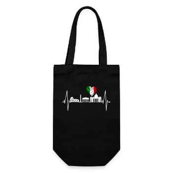Rom Kolosseum Herzschlag Roma Skyline Rome Italien - Geschenkbeutel für Flaschen - Schwarz - Vorne