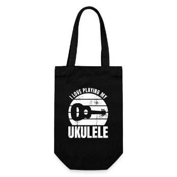 I love to play my ukulele - Gift Bag for Bottles - black - Front