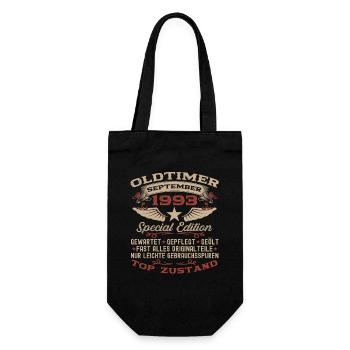 30. Geburtstag Oldtimer September Jahrgang 1993 - Geschenkbeutel für Flaschen - Schwarz - Vorne